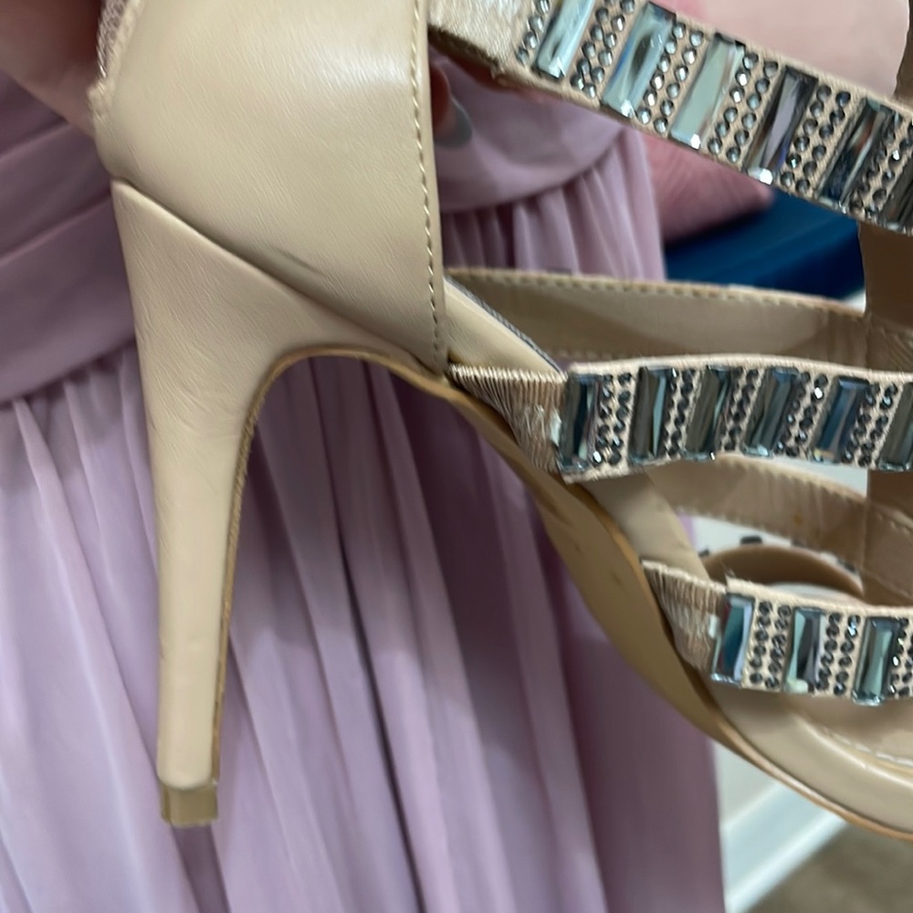 Steve Madden Crystal Nude Heels Size 6.5 - Picture 9 of 9
